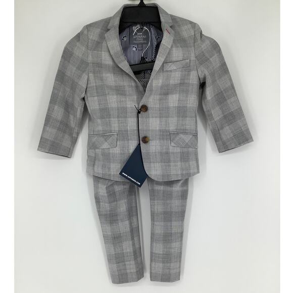 Appaman Boy's 5 Grey Two Piece Stretch Mod London Check Suit Blazer Pants K13-8 - Picture 3 of 12